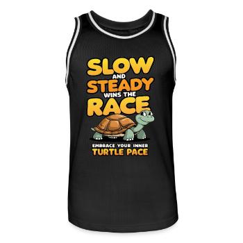 Slow and steady wins the race embrace turtle pace - Men's Basketball Jersey - black/white - Front - AI Model Male 185 dark (185cm)