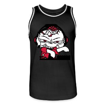 Zombie Monster DJ Horreur Mixer Musique de fête - Maillot de basket Homme - noir/blanc - Devant - AI Model Male 185 dark (185cm)