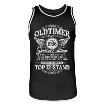 Oldtimer Baujahr 1956 Jahrgang Geburtstag Geschenk - Männer Basketball-Trikot - Schwarz/Weiß - Vorne - AI Model Male 185 dark (185cm)