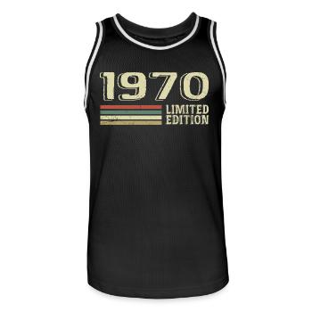 Nées en 1970 anniversaire 1970 Vintage 1970 - Maillot de basket Homme - noir/blanc - Devant - AI Model Male 185 dark (185cm)