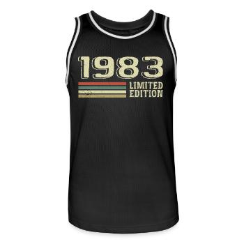 Nées en 1983 anniversaire 1983 Vintage 1983 - Maillot de basket Homme - noir/blanc - Devant - AI Model Male 185 dark (185cm)