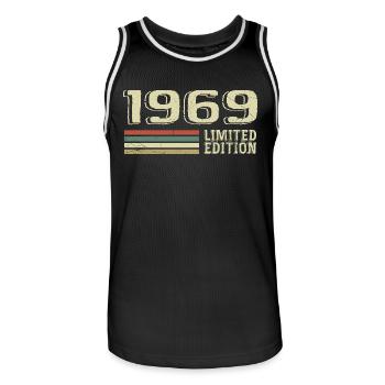 Nées en 1969 anniversaire 1969 Vintage 1969 - Maillot de basket Homme - noir/blanc - Devant - AI Model Male 185 dark (185cm)