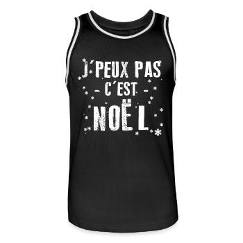 Je peux Pas j'ai noël - Maillot de basket Homme - noir/blanc - Devant - AI Model Male 185 dark (185cm)