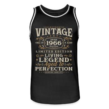 Vintage 1966 Jahrgang geboren Geburtstag Geschenk - Männer Basketball-Trikot - Schwarz/Weiß - Vorne - AI Model Male 185 dark (185cm)