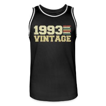 1993 Birthday Gift 1993 Vintage 1993 Gift - Men's Basketball Jersey - black/white - Front - AI Model Male 185 dark (185cm)