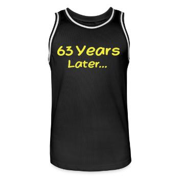 63 Jahre später Lustige Geburtstagsgeschenke, 63. Geburtstag - Männer Basketball-Trikot - Schwarz/Weiß - Vorne - AI Model Male 185 dark (185cm)