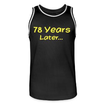 78 Jahre später Lustige Geburtstagsgeschenke, 78. Geburtstag - Männer Basketball-Trikot - Schwarz/Weiß - Vorne - AI Model Male 185 dark (185cm)