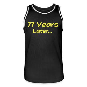 77 Years Later Funny Birthday Gifts, 77th Birthday - Maillot de basket Homme - noir/blanc - Devant - AI Model Male 185 dark (185cm)