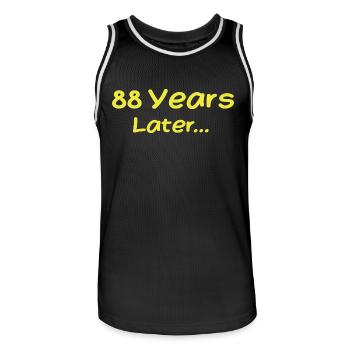 88 Years Later Funny Birthday Gifts, 88th Birthday - Men's Basketball Jersey - black/white - Front - AI Model Male 185 dark (185cm)