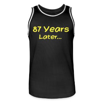 87 Years Later Funny Birthday Gifts, 87th Birthday - Men's Basketball Jersey - black/white - Front - AI Model Male 185 dark (185cm)