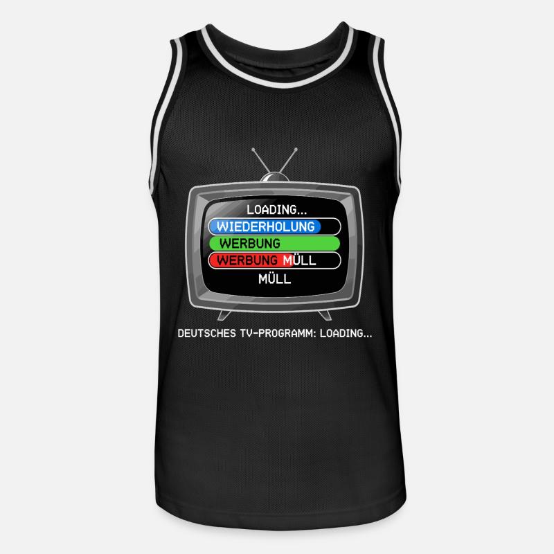 German TV Program: Loading... - Men's Basketball Jersey - black/white