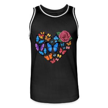 Heart of butterflies - Männer Basketball-Trikot - Schwarz/Weiß - Vorne - AI Model Male 185 dark (185cm)