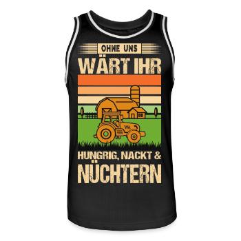 Treckerdemo Bauernprotest Bauern Protest Landwirt - Männer Basketball-Trikot - Schwarz/Weiß - Vorne - AI Model Male 185 dark (185cm)