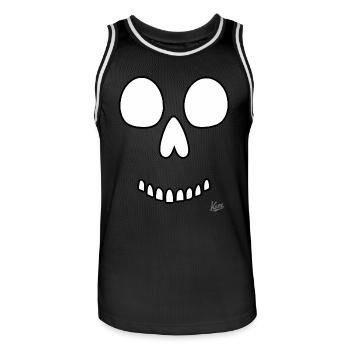 Sourire crâne - Maillot de basket Homme - noir/blanc - Devant - AI Model Male 185 dark (185cm)