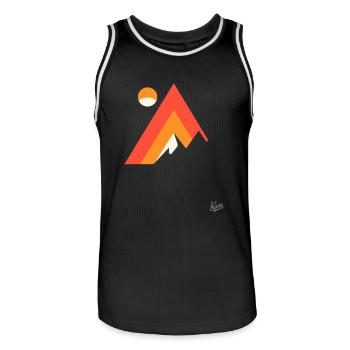 Mountain and nature - Men's Basketball Jersey - black/white - Front - AI Model Male 185 dark (185cm)