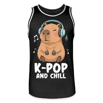 K Pop And Chill - Männer Basketball-Trikot - Schwarz/Weiß - Vorne - AI Model Male 185 dark (185cm)