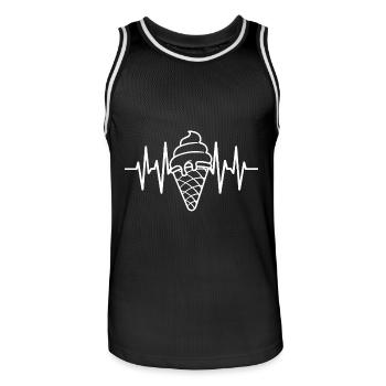 Eiscreme Liebe Eis Herzschlag - Männer Basketball-Trikot - Schwarz/Weiß - Vorne - AI Model Male 185 dark (185cm)