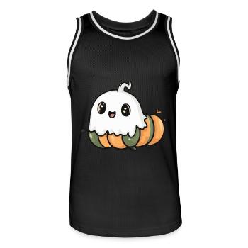 Ver Halloween Drôle Fantôme - Maillot de basket Homme - noir/blanc - Devant - AI Model Male 185 dark (185cm)