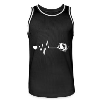 Firefighter Helmet Pulse Heartbeat - Men's Basketball Jersey - black/white - Front - AI Model Male 185 dark (185cm)