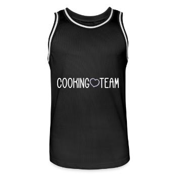 Équipe de cuisine - Maillot de basket Homme - noir/blanc - Devant - AI Model Male 185 dark (185cm)