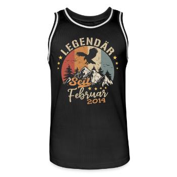 Legendary since February 2014 Birthday 2014 - Men's Basketball Jersey - black/white - Front - AI Model Male 185 dark (185cm)