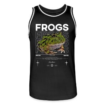 Gehörnter Frosch Streetwear Froschhüter - Männer Basketball-Trikot - Schwarz/Weiß - Vorne - AI Model Male 185 dark (185cm)