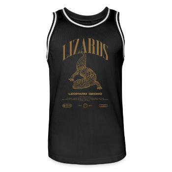 Leopard Gecko Modern Reptile Keeper Streetwear - Männer Basketball-Trikot - Schwarz/Weiß - Vorne - AI Model Male 185 dark (185cm)