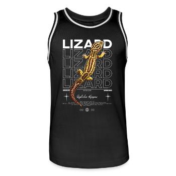 Gecko léopard Streetwear Lizard Keeper - Maillot de basket Homme - noir/blanc - Devant - AI Model Male 185 dark (185cm)