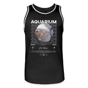 Discus Cichlid Fish Keeper Modern Streetwear - Männer Basketball-Trikot - Schwarz/Weiß - Vorne - AI Model Male 185 dark (185cm)