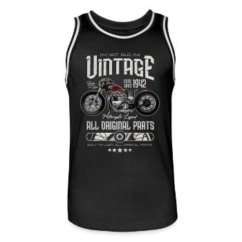 Vintage Motorrad Biker Motorrad Geburtstag 1942 - Männer Basketball-Trikot - Schwarz/Weiß - Vorne - AI Model Male 185 dark (185cm)