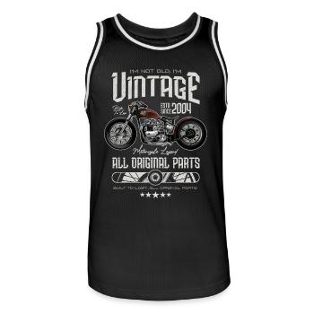 Vintage Motorcycle Bikers Motorbike Birthday 2004 - Men's Basketball Jersey - black/white - Front - AI Model Male 185 dark (185cm)