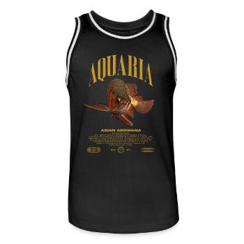Asian Arowana Monster Fish Keeper Streetwear - Men's Basketball Jersey - black/white - Front - AI Model Male 185 dark (185cm)