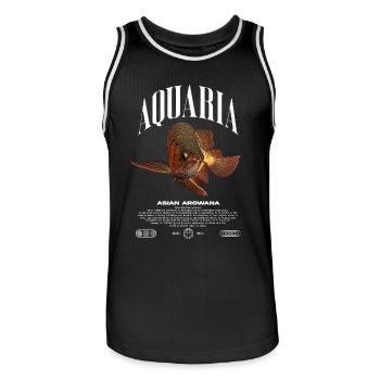 Asian Arowana Monster Fish Keeper Streetwear - Men's Basketball Jersey - black/white - Front - AI Model Male 185 dark (185cm)