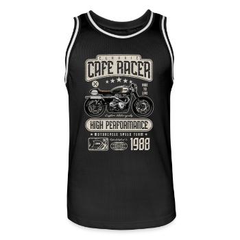 Cafe Racer Motorcycle Birthday Biker Born 1988 - Men's Basketball Jersey - black/white - Front - AI Model Male 185 dark (185cm)