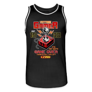 Vintage Gamer seit 1938 Lustiges Geburtstagsspiel - Männer Basketball-Trikot - Schwarz/Weiß - Vorne - AI Model Male 185 dark (185cm)