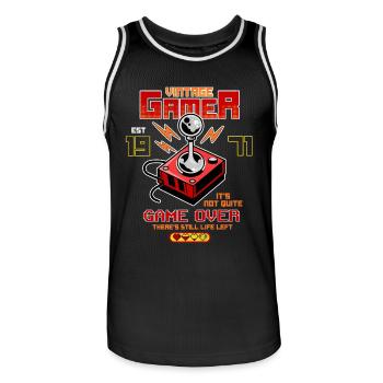 Vintage Gamer depuis 1971 Drôle d’anniversaire Gaming - Maillot de basket Homme - noir/blanc - Devant - AI Model Male 185 dark (185cm)