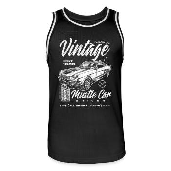 I'm Not Old I'm Classic Car Vintage Born In 1935 - Men's Basketball Jersey - black/white - Front - AI Model Male 185 dark (185cm)