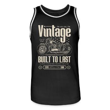 Moto Vintage Motards Moto Anniversaire 1960 - Maillot de basket Homme - noir/blanc - Devant - AI Model Male 185 dark (185cm)
