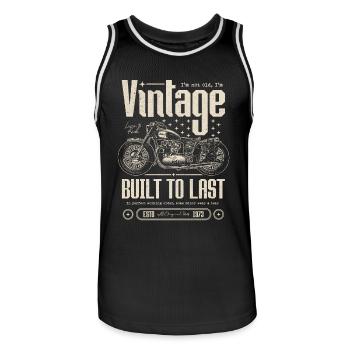 Vintage Motorrad Biker Motorrad Geburtstag 1973 - Männer Basketball-Trikot - Schwarz/Weiß - Vorne - AI Model Male 185 dark (185cm)