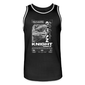 Cuban Knight Anole Reptile Keeper Lizard - Men's Basketball Jersey - black/white - Front - AI Model Male 185 dark (185cm)