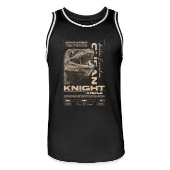 Cuban Knight Anole Reptile Keeper Lizard - Men's Basketball Jersey - black/white - Front - AI Model Male 185 dark (185cm)