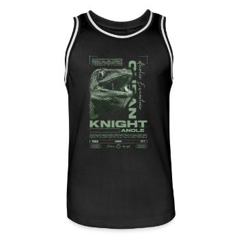 Cuban Knight Anole Reptile Keeper Lizard - Men's Basketball Jersey - black/white - Front - AI Model Male 185 dark (185cm)