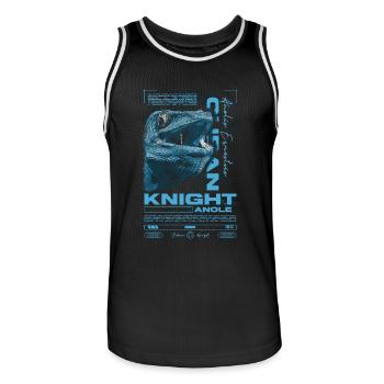 Cuban Knight Anole Reptile Keeper Lizard - Men's Basketball Jersey - black/white - Front - AI Model Male 185 dark (185cm)