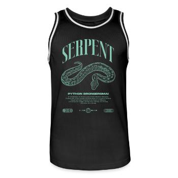 Blood Python Modern Reptile Keeper Streetwear - Men's Basketball Jersey - black/white - Front - AI Model Male 185 dark (185cm)