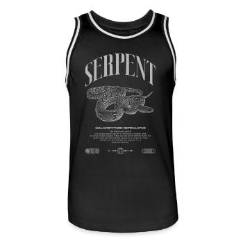Gardien de reptiles python réticulé Streetwear - Maillot de basket Homme - noir/blanc - Devant - AI Model Male 185 dark (185cm)