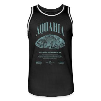 Oscar Fish Keeper Moderne Streetwear - Männer Basketball-Trikot - Schwarz/Weiß - Vorne - AI Model Male 185 dark (185cm)