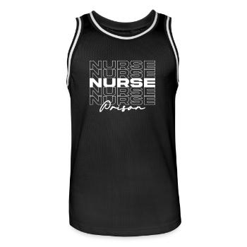 Infirmière de prison Infirmières médicales élégantes - Maillot de basket Homme - noir/blanc - Devant - AI Model Male 185 dark (185cm)