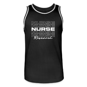 Research Nurse Medical Nurses Stylish - Men's Basketball Jersey - black/white - Front - AI Model Male 185 dark (185cm)