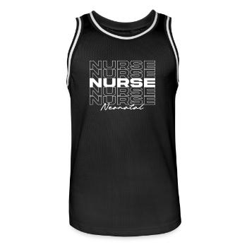 Nursing Neonatal Nurse Medical Nurses Stylish - Men's Basketball Jersey - black/white - Front - AI Model Male 185 dark (185cm)