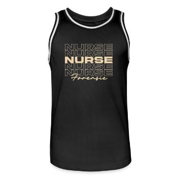 Forensic Nurse Medical Nurses Stylish - Men's Basketball Jersey - black/white - Front - AI Model Male 185 dark (185cm)